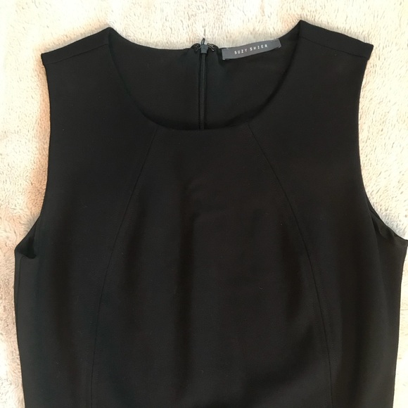 ❤️ SUZY SHIER Fitted Stretch Little Black Sheath Dress S - Picture 2 of 6